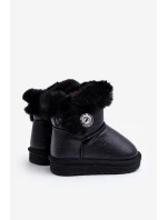 Zateplené sněhové boty s kožešinou černé model 21645826 - Boto