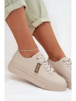 Dámské tenisky z pravé kůže D&A GR61-5591 Béžové