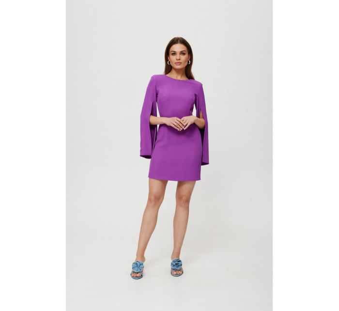 K190 Mini šaty s delenými rukávmi - levanduľové