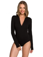 Dámske body s výstrihom do V S327 Dark Brown - Stylove Dámske body s výstrihom do V S327 Dark Brown - Stylove