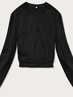 Dámska tenká krátka mikina čierna (8B938-3)