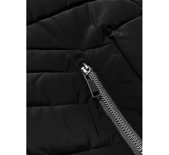 Dámska prešívaná zimná bunda S'west s kapucňou čierna (B8299-1)