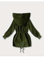 Bunda z alpaky s vreckami army (W010#)