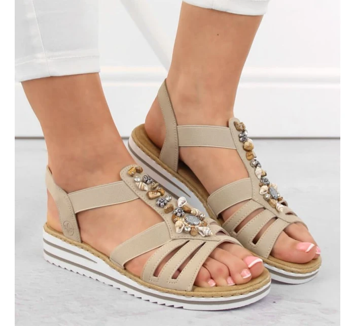 Pohodlné sandále Rieker W RKR680 beige