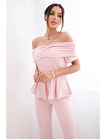 Dámský bavlněný komplet s krátkým rukávem a šortkami žlutý Dámský bavlněný komplet s krátkým rukávem a šortkami žlutý