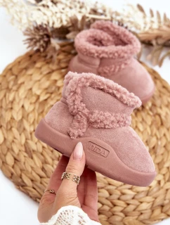 Dětské sněhule na suchý zip růžové model 21645707 - Boto