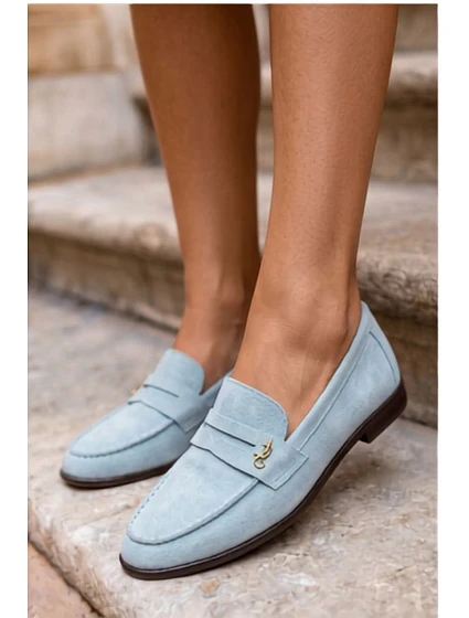 Dámske semišové mokasíny Prestelle blue Dámske semišové mokasíny Prestelle blue