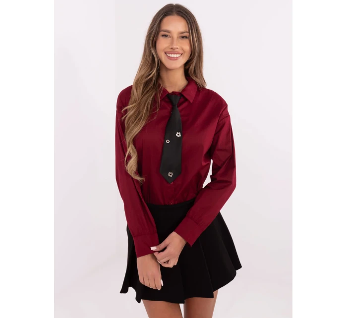 Košile DHJ KS model 20731266 bordó - FPrice Košile DHJ KS model 20731266 bordó - FPrice