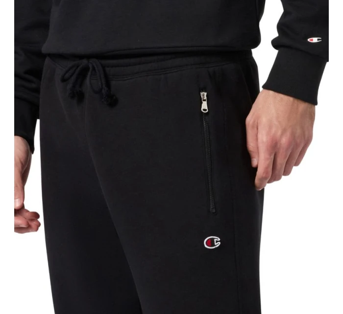 Pánské kalhoty s žebrovanými manžetami černé model 21812326 KK001 - CHAMPION Pánské kalhoty s žebrovanými manžetami černé model 21812326 KK001 - CHAMPION