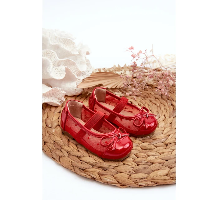 Dětské balerínky s mašlí červené model 21663173 - Boto Dětské balerínky s mašlí červené model 21663173 - Boto