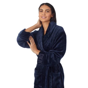 Dámsky župan YI2022688F 400 tm. modrý - DKNY