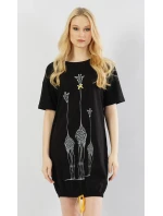 Dámske domáce šaty s krátkym rukávom Žirafy