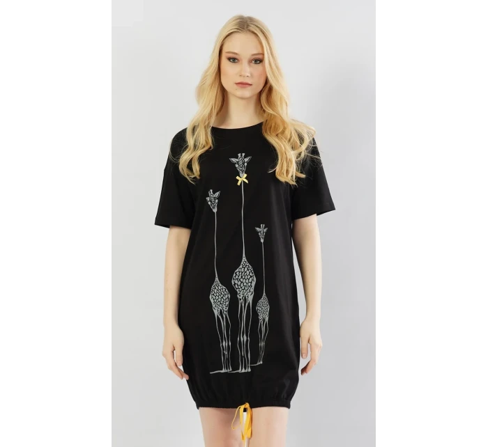 Dámske domáce šaty s krátkym rukávom Žirafy