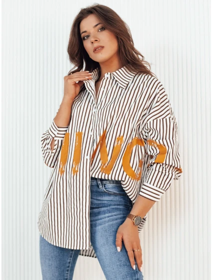 Dámská pruhovaná košile bílá Dstreet model 21973007 - FashionStreet
