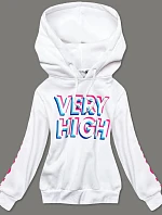 Biela tepláková mikina s potlačou (26012)