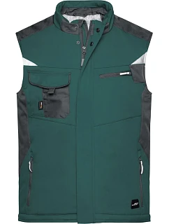 JN 825 Pracovní zimní softshellová vesta Strong model 22491332 dark green/black - Daiber
