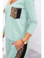 Tmavo mätová sada s leopardím potlačou