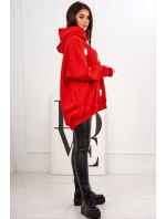 Zateplená mikina s jahodovým motívom červený