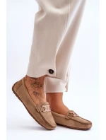 Dámské módní semišové mokasíny hnědé model 21625598 - Boto