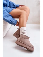 Moderní nízké zimní boty z semiše v khaki model 21644774 - Boto