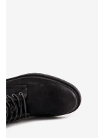 Skórzane Ocieplane Botki Męskie Na Zamek Big Star OO174148 Czarne