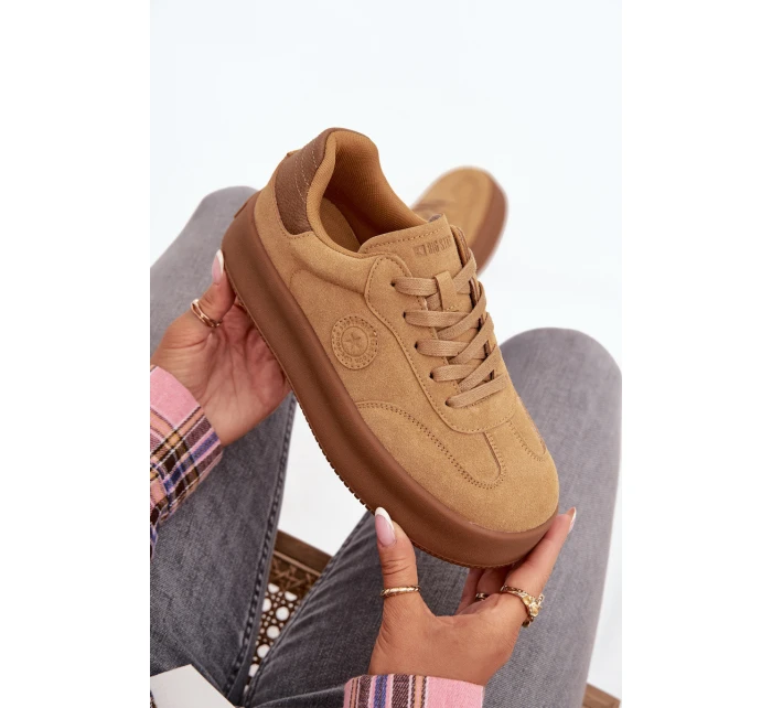Sneakersy Damskie Na Platformie Big Star SS274762 Camel