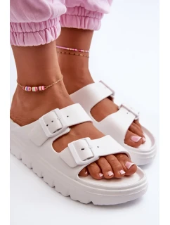 Biele dámske penové papuče Melorea na platforme