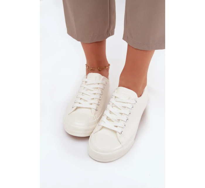 Dámske zateplené nízke tenisky Big Star - biele Dámske zateplené nízke tenisky Big Star - biele