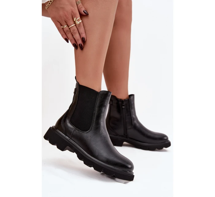 Dámska členková obuv - čierna Rivelia, zateplená so zipsom Dámska členková obuv - čierna Rivelia, zateplená so zipsom