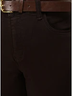 Jeansy damskie z paskiem mom fit brązowe model 22363318 - FashionStreet
