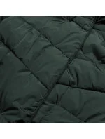 Tmavozelená dlhá dámska zimná bunda (2M-033)