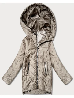 Dámska ľahká prešívaná bunda s kapucňou Goodlookin beige (B8588-12)