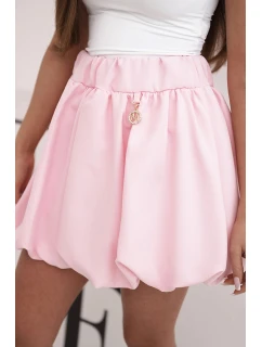 Dámska viskózna balónová sukňa s elastickým pásom candy pink