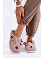 Dámské vánoční kožešinové pantofle se model 21605221 béžovou Claire - Boto