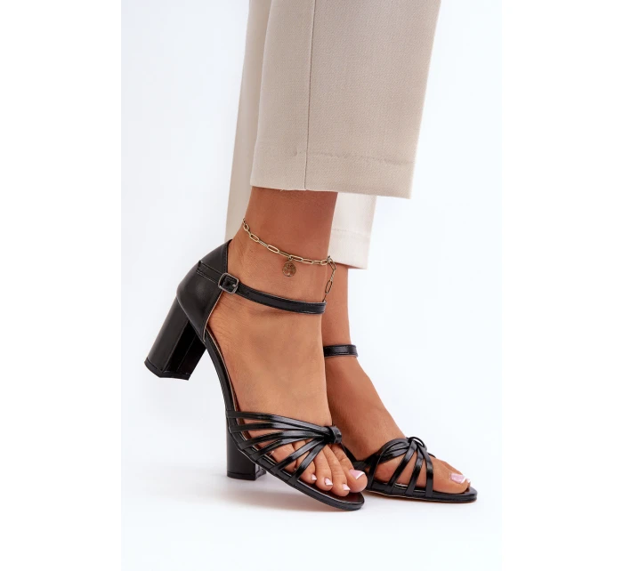 Damskie Sandały Na Słupku Czarne Pyrrette