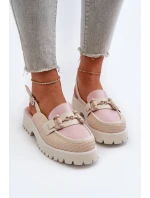 Dámské sandály na ploché podrážce s ozdobou béžové D&A model 21655998 - S.Barski