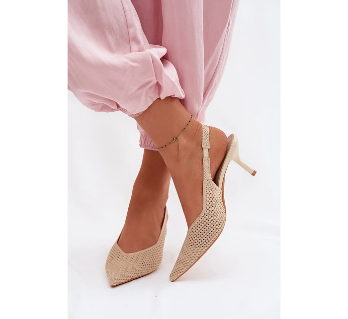 Dámské sandály z na podpatku Béžové model 22103173 - Boto