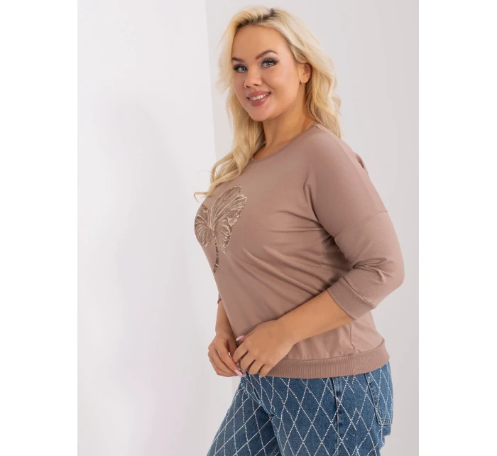 Bluzka RV BZ model 19154315 ciemny bezowy - FPrice Bluzka RV BZ model 19154315 ciemny bezowy - FPrice