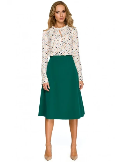 model 18001940 Midi sukně áčkového střihu zelená - STYLOVE