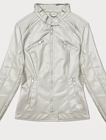 Dámska bunda z ekokože so stojačikom J Style light beige (11Z8131)