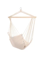 BRAZÍLSKA ZÁVESNÁ SEDACIA SEDAČKA HAMAK 100x50 cm PRÍRODNÉ S PUSHION PUSH WHITE