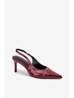 Lodičky Na Jehlovém Podpatku Se Zlatou Bordové model 21704634 - Boto