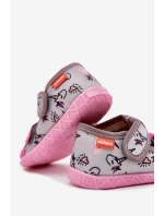 Kapcie Milami Dziecięce Na Rzepy W Jednorożce Szaro-Różowe Reathiana Kapcie Milami Dziecięce Na Rzepy W Jednorożce Szaro-Różowe Reathiana