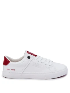 Pánske kožené tenisky Big Star - biele/červené
