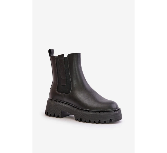 Kožená členková obuv OO274A386 čierna - Big Star