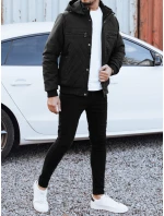 Pánská přechodná prošívaná bunda s kapucí černá Dstreet model 21990739 - FashionStreet