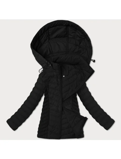 Ľahká čierna dámska bunda s odnímateľnou kapucňou J Style (16M9230-392)