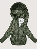 Dámska tenká bunda s pletenými manžetami Goodlookin v khaki farbe (B8575/B6099-11)