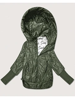 Dámska tenká bunda s pletenými manžetami Goodlookin v khaki farbe (B8575/B6099-11)