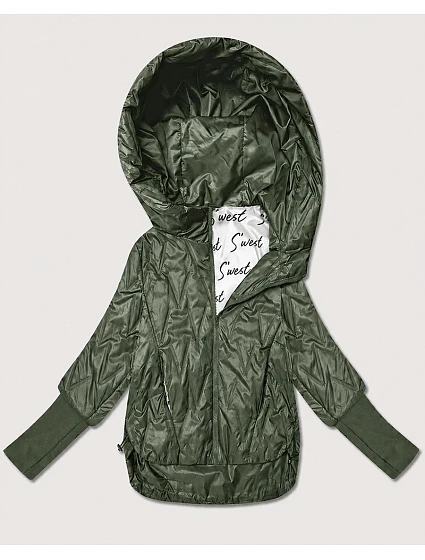 Dámska tenká bunda s pletenými manžetami Goodlookin v khaki farbe (B8575/B6099-11)